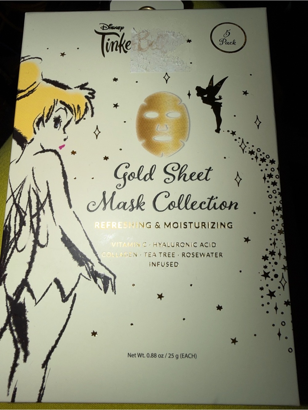 Disney Gold and Black Tinker Bell Sheet Mask Set